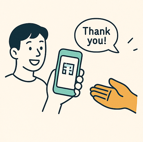 終了後、その場で報酬受け取りイラスト